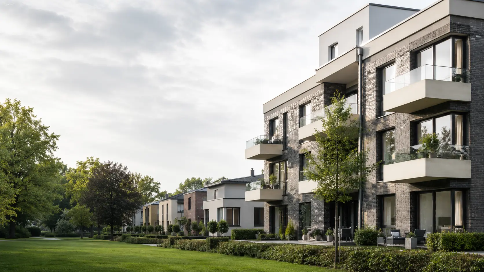 Architektur und Grünflächen